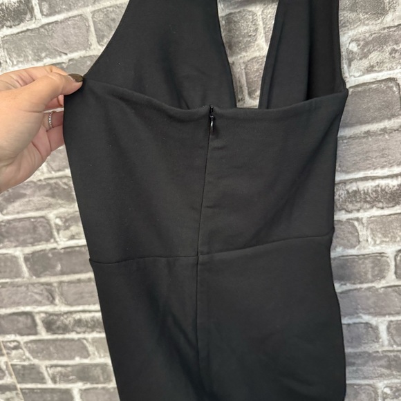 NWT Lovers + Friends Lennox JUMPSUIT black halter neck low cut back fitted - Picture 10 of 13